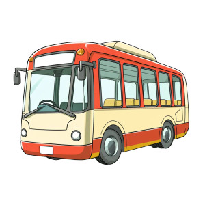 Cartoon City Bus Vinyl Car Decal Sticker – Waterproof & UV-Resistant 8"