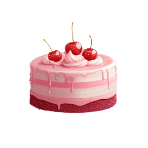 Pink Cake Illustration Vinyl Car Decal Sticker – Waterproof & UV-Resistant 8"