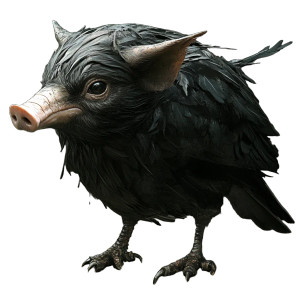 Pig-Raven Hybrid Vinyl Car Decal Sticker – Waterproof & UV-Resistant 8"