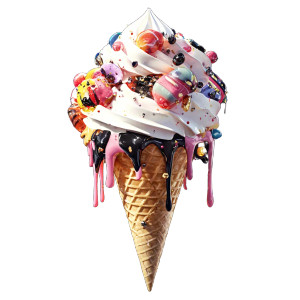 Retro Ice Cream Cone Vinyl Car Decal Sticker – Waterproof & UV-Resistant 8"