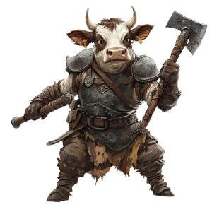 Armored Cow Warrior V2 Vinyl Car Decal Sticker – Waterproof & UV-Resistant 8"