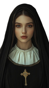 Elegant Gothic Nun Vinyl Car Decal Sticker – Waterproof & UV-Resistant 8"