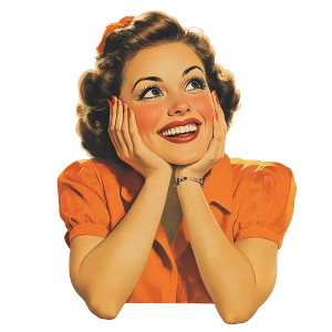 Happy Vintage Woman Vinyl Car Decal Sticker – Waterproof & UV-Resistant 8" Happy Vintage Woman Vinyl Car Decal Sticker – Waterproof & UV-Resistant 8"