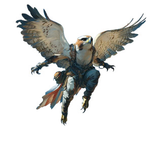 Hawk-Person Soaring Vinyl Car Decal Sticker – Waterproof & UV-Resistant 8"