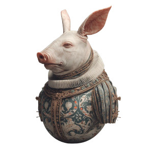 Baroque Easter Bunny Vinyl Car Decal Sticker – Waterproof & UV-Resistant 8"