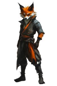 Fantasy Fox Humanoid Vinyl Car Decal Sticker – Waterproof & UV-Resistant 8"