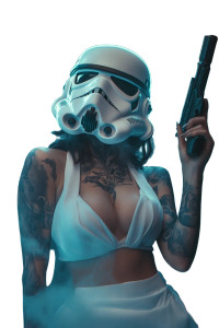 Gothic Futuristic Warrior Vinyl Car Decal Sticker – Waterproof & UV-Resistant 8"