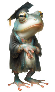 Graduating Frog Vinyl Car Decal Sticker – Waterproof & UV-Resistant 8"