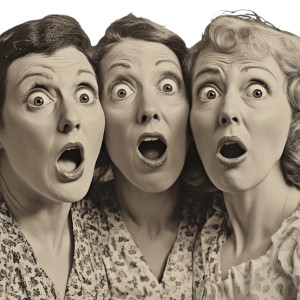 Surprised Women Vinyl Car Decal Sticker – Waterproof & UV-Resistant 8"