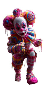 Surreal Candy Clown Vinyl Car Decal Sticker – Waterproof & UV-Resistant 8"