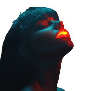 Neon Glow Lips Vinyl Car Decal Sticker – Waterproof & UV-Resistant 8"