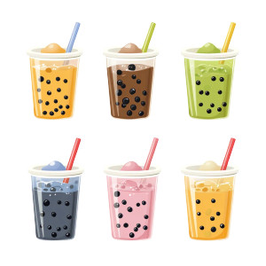 Colorful Boba Tea V2 Vinyl Car Decal Sticker – Waterproof & UV-Resistant 8"