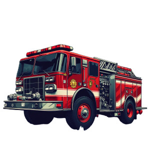 Cool Firetruck Graphic Vinyl Car Decal Sticker – Waterproof & UV-Resistant 8"