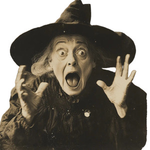 Surprised Evil Witch Vinyl Car Decal Sticker – Waterproof & UV-Resistant 8"