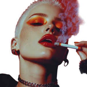 Confident Smoking Woman V4 Vinyl Car Decal Sticker – Waterproof & UV-Resistant 8"