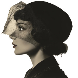 Veiled 1930S Woman Vinyl Car Decal Sticker – Waterproof & UV-Resistant 8"