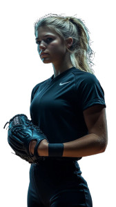 Softball Player Media Vinyl Car Decal Sticker – Waterproof & UV-Resistant 8"