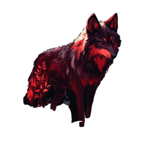 Dark Red Wolf Vinyl Car Decal Sticker – Waterproof & UV-Resistant 8"