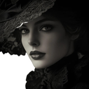 Victorian Lady Portrait V3 Vinyl Car Decal Sticker – Waterproof & UV-Resistant 8"