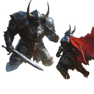 Armored Minotaur Vs Knight Vinyl Car Decal Sticker – Waterproof & UV-Resistant 8"