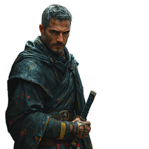 Weathered Warrior Monk Vinyl Car Decal Sticker – Waterproof & UV-Resistant 8"