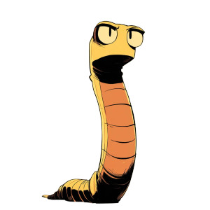 Worm Character Vinyl Car Decal Sticker – Waterproof & UV-Resistant 8"