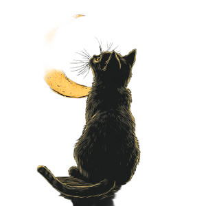 Cat And Moon Vinyl Car Decal Sticker – Waterproof & UV-Resistant 8"
