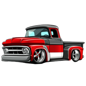 Retro Racing Truck Vinyl Car Decal Sticker – Waterproof & UV-Resistant 8"