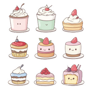 Kawaii Desserts Cafe Vinyl Car Decal Sticker – Waterproof & UV-Resistant 8"