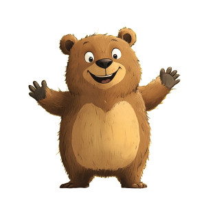 Friendly Cartoon Bear Vinyl Car Decal Sticker – Waterproof & UV-Resistant 8"