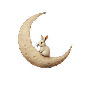 Moon Rabbit Vinyl Car Decal Sticker – Waterproof & UV-Resistant 8" Moon Rabbit Vinyl Car Decal Sticker – Waterproof & UV-Resistant 8"