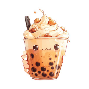 Chibi With Boba Vinyl Car Decal Sticker – Waterproof & UV-Resistant 8"