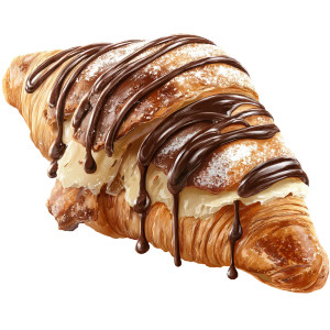 Chocolate Croissant Drizzle Vinyl Car Decal Sticker – Waterproof & UV-Resistant 8"