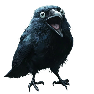 Funny Fantasy Crow Vinyl Car Decal Sticker – Waterproof & UV-Resistant 8"