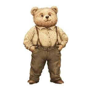 Teddy Bear Father Vinyl Car Decal Sticker – Waterproof & UV-Resistant 8"