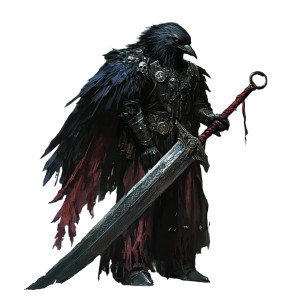 Warlock Crow Sword Vinyl Car Decal Sticker – Waterproof & UV-Resistant 8"