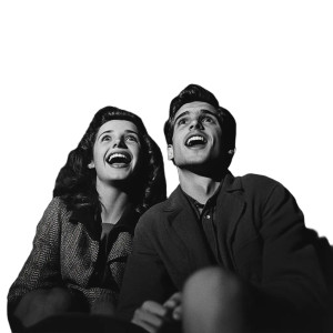 Happy Theatre Couple Vinyl Car Decal Sticker – Waterproof & UV-Resistant 8"