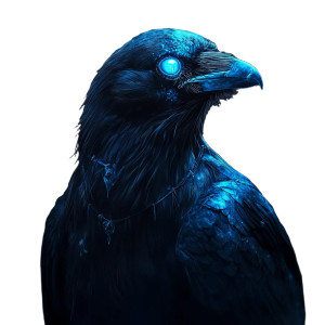 Ancient Raven Portrait Vinyl Car Decal Sticker – Waterproof & UV-Resistant 8"