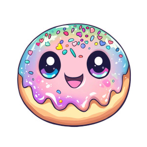 Kawaii Rainbow Donut Vinyl Car Decal Sticker – Waterproof & UV-Resistant 8"