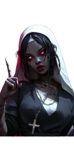 Tattooed Horror Nun Vinyl Car Decal Sticker – Waterproof & UV-Resistant 8"