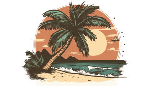 Vintage Palm Tree Vinyl Car Decal Sticker – Waterproof & UV-Resistant 8"