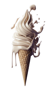 Melting Beige Ice Cream Vinyl Car Decal Sticker – Waterproof & UV-Resistant 8"