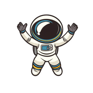 Cute Jumping Spaceman Vinyl Car Decal Sticker – Waterproof & UV-Resistant 8"