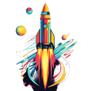 Futuristic Rocket Launch Vinyl Car Decal Sticker – Waterproof & UV-Resistant 8"