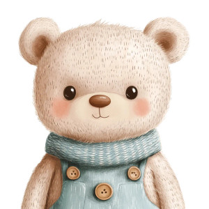 Cozy Teddy Bear Vinyl Car Decal Sticker – Waterproof & UV-Resistant 8"