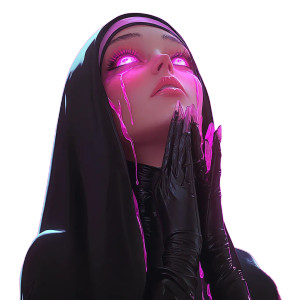 Gothic Nun Art Vinyl Car Decal Sticker – Waterproof & UV-Resistant 8"