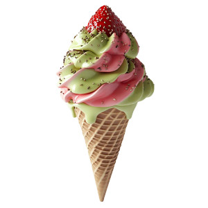 3D Ice Cream Cone Vinyl Car Decal Sticker – Waterproof & UV-Resistant 8"