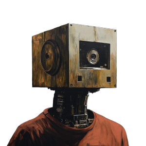 Square Robot Head Vinyl Car Decal Sticker – Waterproof & UV-Resistant 8"