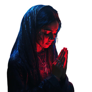 Veiled Prayer Portrait Vinyl Car Decal Sticker – Waterproof & UV-Resistant 8"