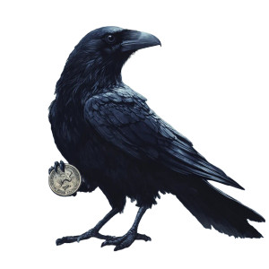 Magical Regal Crow Vinyl Car Decal Sticker – Waterproof & UV-Resistant 8"